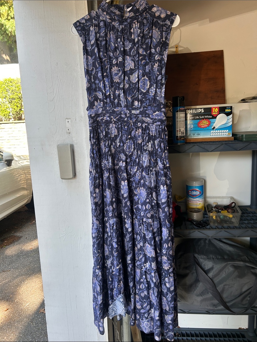 Derek Lam Blue Floral Sleeveless Maxi Dress